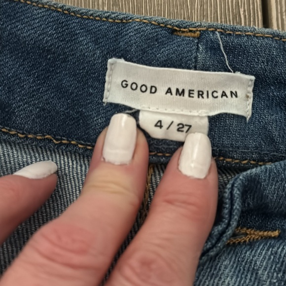 Good American good classic high rise ankle slim straight jeans indigo 4 27 - Picture 9 of 11